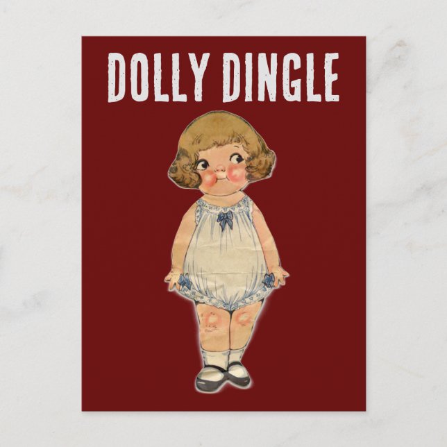 DOLLY DINGLE PAPER DOLL POSTCARD POSTKARTE (Vorderseite)