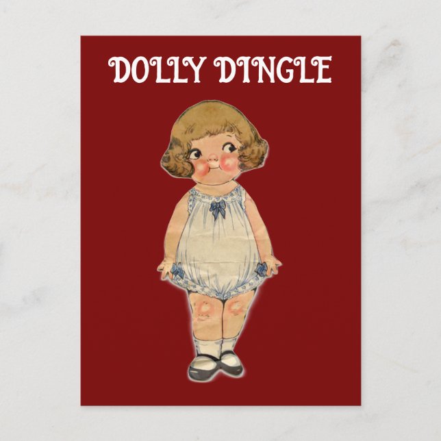 DOLLY DINGLE PAPERDOLL POSTKARTE (Vorderseite)