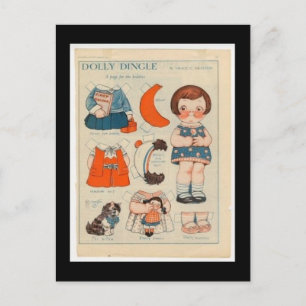 DOLLY DINGLE PAPIERPUPPEN POSTKARTE