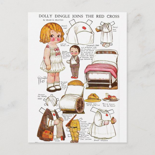 Dolly Dingle schließt sich dem Red Cross Nursing P Postkarte (Vorderseite)