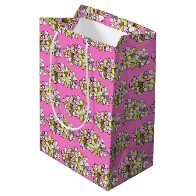 Dolly Mixture UK British Fondant Confection Candy Mittlere Geschenktüte (Rückseite Schrägansicht)
