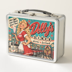 Dolly's Diner Vintage 1950er Jahre Americana Retro Metall Brotdose