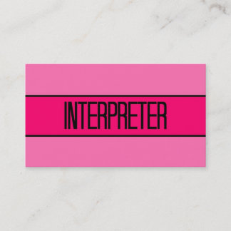 Dolmetscher Baby and Hot Pink Business Card Visitenkarte