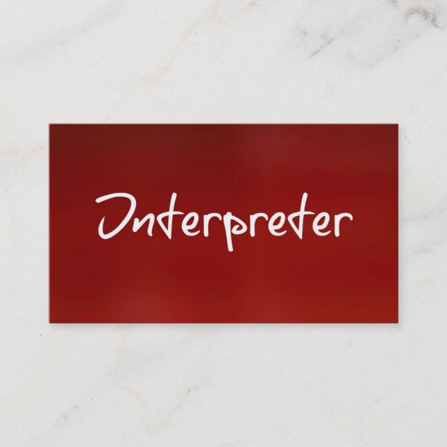 Dolmetscher Red Business Card Visitenkarte (Vorderseite)