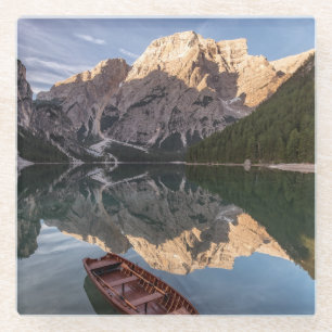 Dolomit-Alpen Pragser Wildsee Tirol, Italien Glasuntersetzer