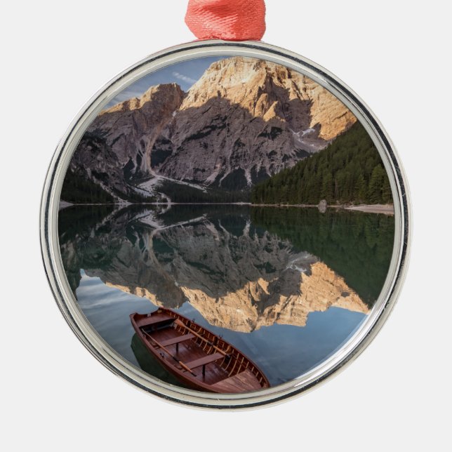 Dolomit-Alpen | Pragser Wildsee | Tirol, Italien Ornament Aus Metall (Vorne)