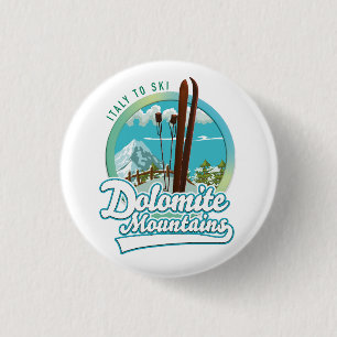 Dolomit-Berge Italien Ski-Logo Button
