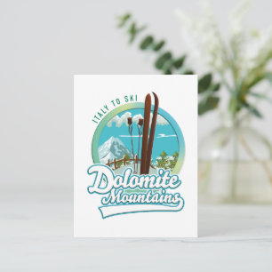 Dolomit-Berge Italien Skilogo  Postkarte
