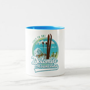 Dolomit-Berge Italien Skilogo  Zweifarbige Tasse