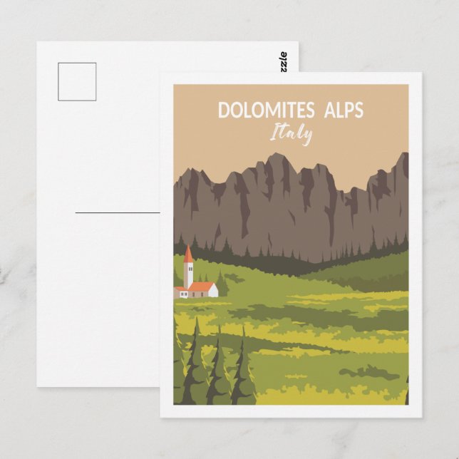 Dolomiten Alpen Italien Reisen Postkarte (Vorne/Hinten)