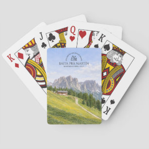 Dolomiten Alpenhütte Aquarell Natur Landschaft Spielkarten