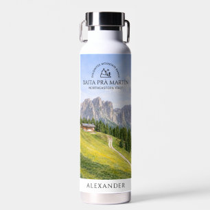 Dolomiten Alpenhütte Aquarell Natur Landschaft Trinkflasche