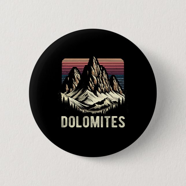 Dolomiten Berge Dolomitische Alpen Klettern Wander Button (Vorderseite)