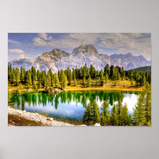 Dolomiten Berge Italien Atemberaubende Landschaft Poster (Vorne)