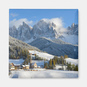 Dolomiten Dorf im Winter Magnet