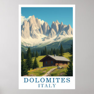 Dolomiten Italien Berg Alpenhütte Kunst Poster