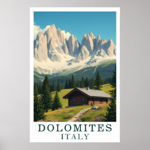 Dolomiten Italien Berg Alpenhütte Kunst Poster