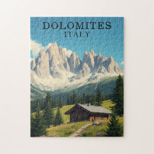 Dolomiten Italien Illustration Reisepuzzle