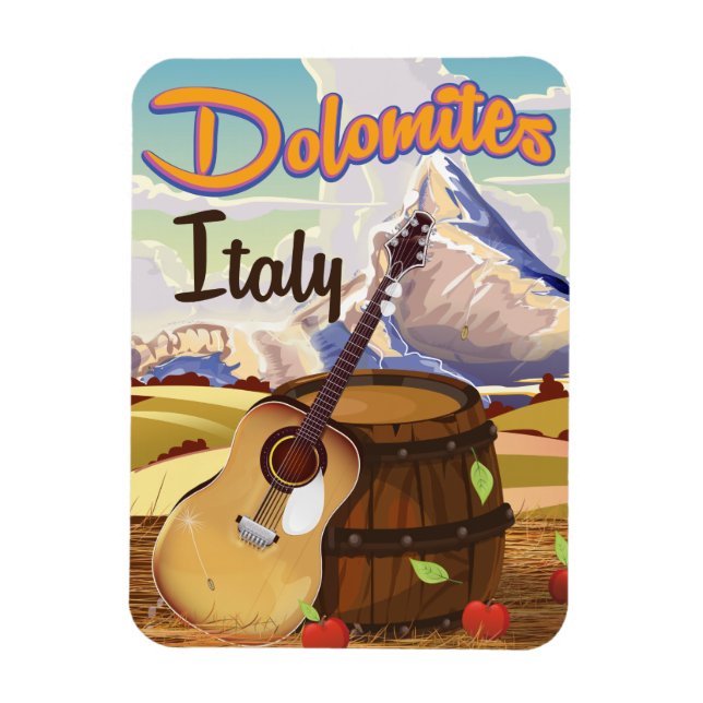 Dolomiten Italien Reiseplakat Magnet (Vertikal)