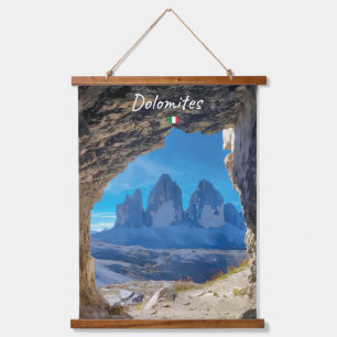Dolomiten, Italien - Tre Cime Höhlenblick Wandteppich Mit Holzrahmen
