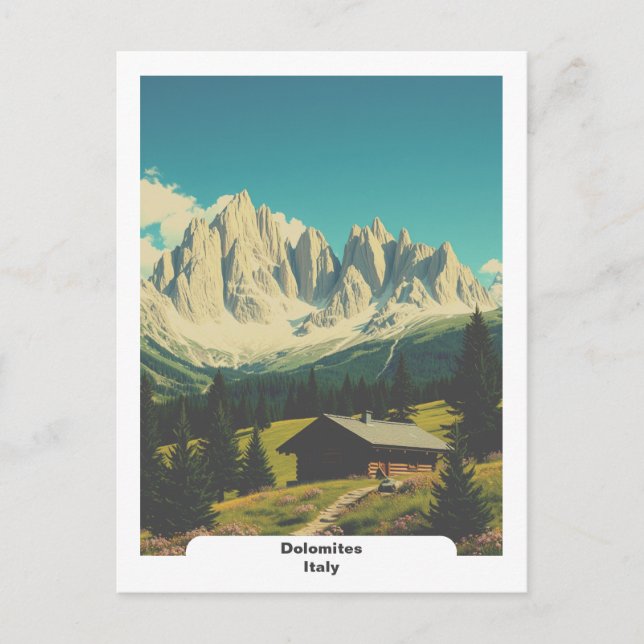 Dolomiten, Italien Vintag Alpen Postkarte (Vorderseite)