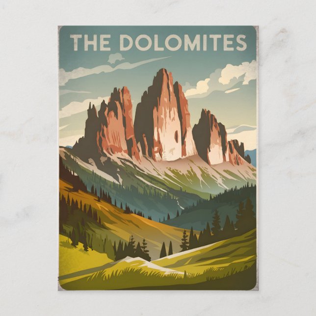 Dolomiten, Italien Vintag Postkarte (Vorderseite)