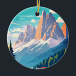 Dolomiten Italien Vintage Reise Keramik Ornament<br><div class="desc">Dolomites Italy Vintage Travel Keramik Tree Decoration Ob Sie ein glänzender Hingucker für Ihre italienischen Abenteuer sind oder ein Kunstfreund,  der die Dolomiten schätzt,  dieses Vintage Travel Keramik Tree Decoration dient als ein reizvolles Memento,  das das Wesen dieses ikonischen Reiseziels einfängt.</div>