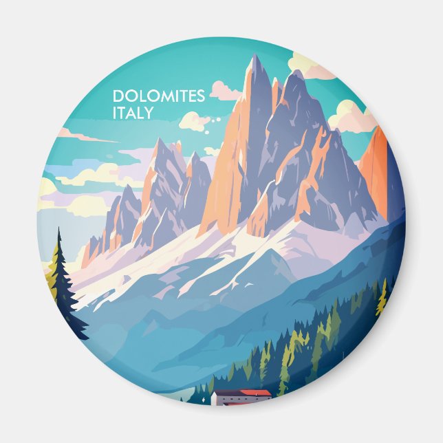 Dolomiten Italien Vintage Reise Magnet (Vorne)