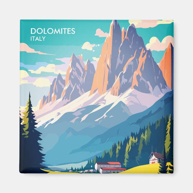 Dolomiten Italien Vintage Reise Magnet (Vorne)