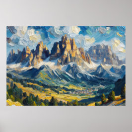 Dolomiten Ölgemälde Poster