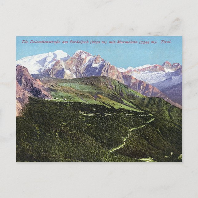 Dolomiten Postcard Vintage Karte (Vorderseite)