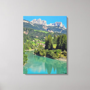 Dolomiten Seeblick Leinwand
