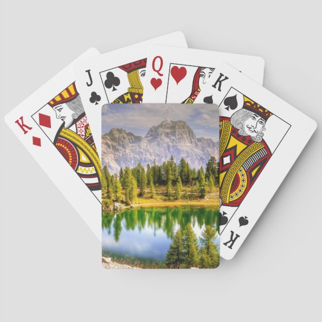 Dolomiten und Atemberaubender See Landschaft Spielkarten (Rückseite)