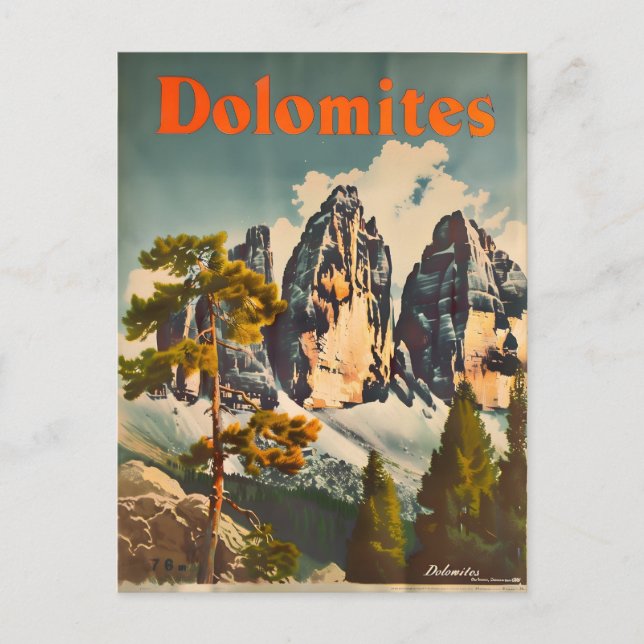 Dolomiten Vintag Postkarte (Vorderseite)