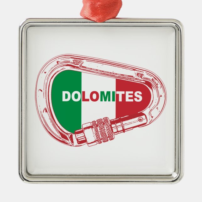 Dolomites Climbing Carabiner Ornament Aus Metall (Vorne)