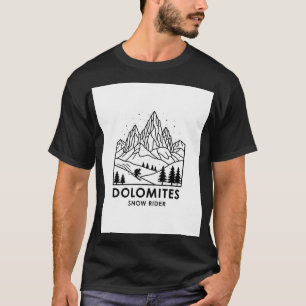 Dolomites Snow Rider Retro Ski-T-Shirt Italienis T-Shirt