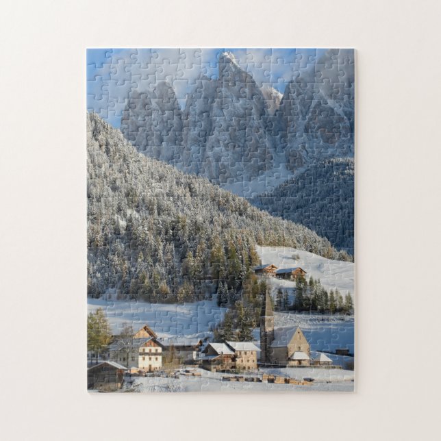 Dolomites village in the Snow in winter (Vertikal)