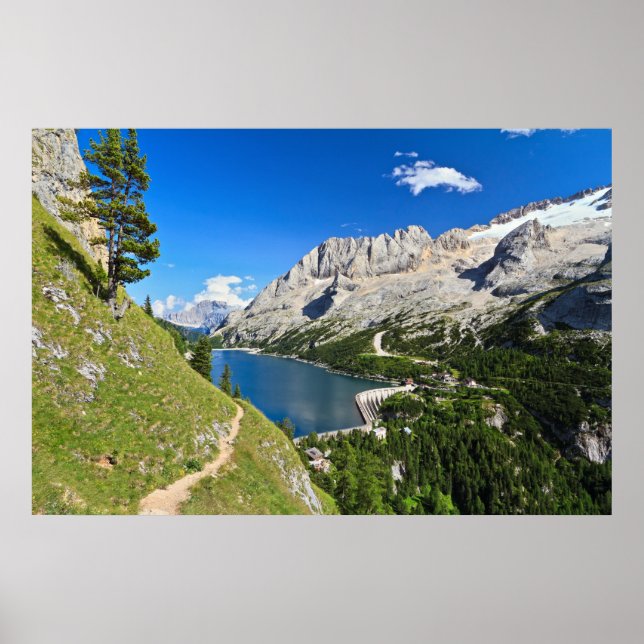 Dolomiti - Fedaia Pass mit See Poster (Vorne)