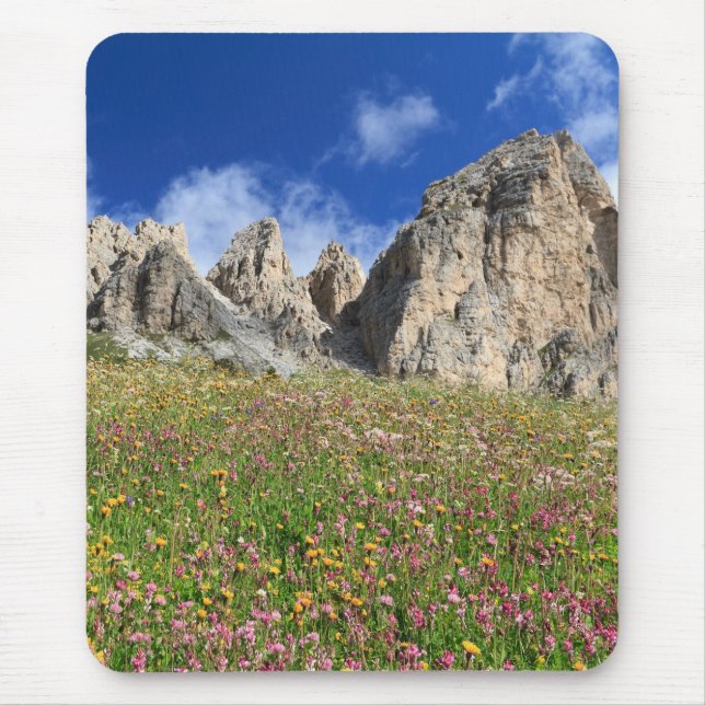 Dolomiti - geblühte Wiese Mousepad (Vorne)