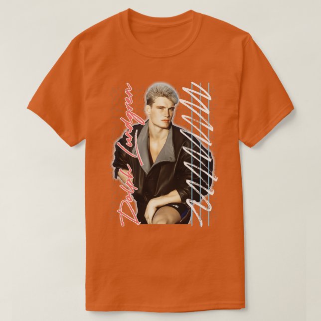Dolph Lundgren 80er Sexy Retro Lüfterdesign T-Shirt (Design vorne)