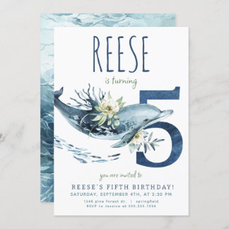 Dolphin 5. Geburtstag Einladung