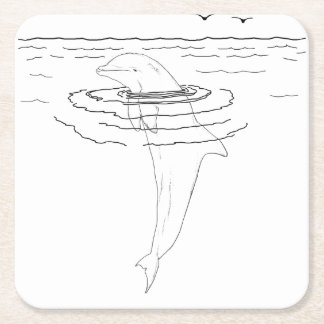 Dolphin Adult Coloring Paper Untersetzer