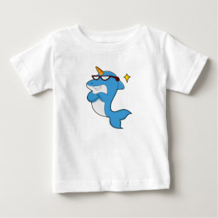 Dolphin als Einhorn mit Brille.PNG Baby T-shirt