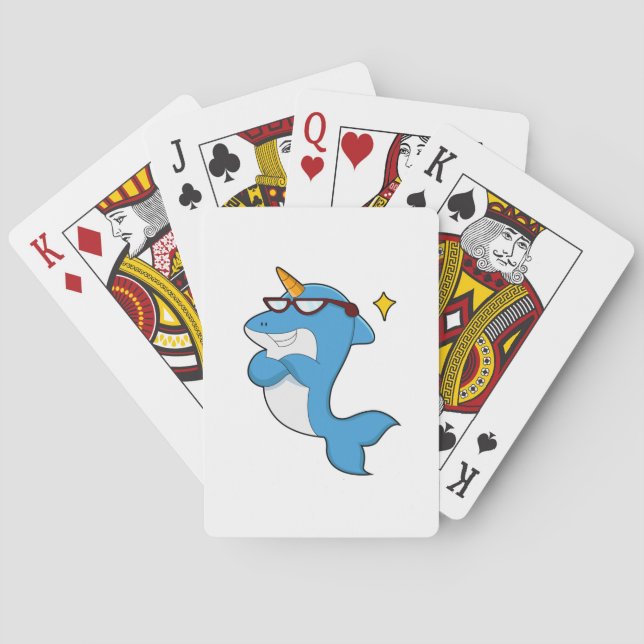 Dolphin als Einhorn mit Brille.PNG Spielkarten (Rückseite)