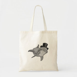 Dolphin als Gentleman mit Top Hut Tragetasche