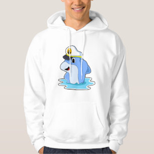 Dolphin als Kapitän mit Hut Hoodie
