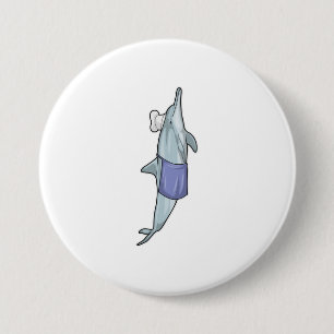 Dolphin als Koch mit Koch Hut Button