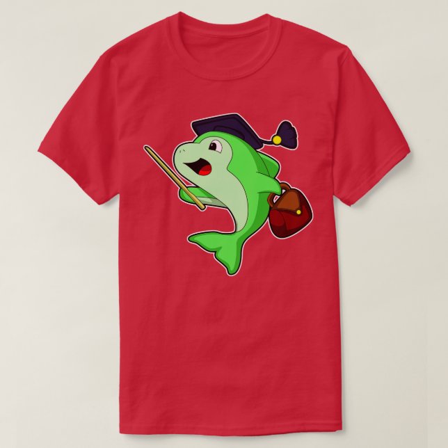 Dolphin als Professor mit Bag Pointer T-Shirt (Design vorne)