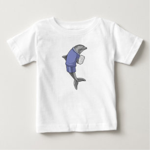 Dolphin als Sekretär mit Papierstapel Baby T-shirt