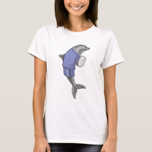 Dolphin als Sekretär mit Papierstapel T-Shirt